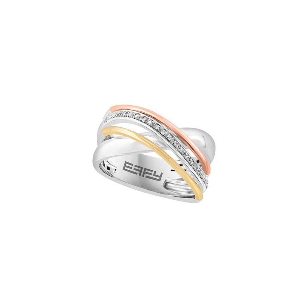 Effy Fine Jewelry Silver & 14K 0.08 Ct. Tw. Diamond Ring